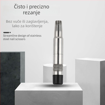 Trimer za nosne dlačice – nehrđajući čelik, ručni, potpuno periv, bez baterije