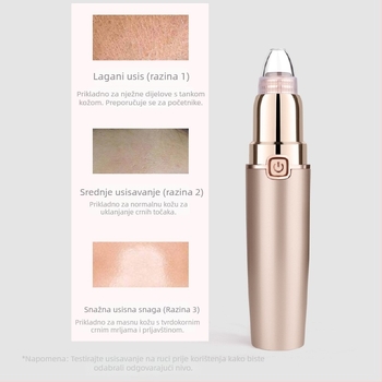 Uređaj za usisavanje crnih mitiser, trostupanjski podesivi čistač pora, mikrokrystalno uklanjanje akni, prijenosni uređaj za čišćenje lica