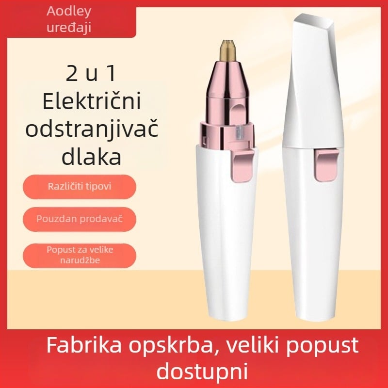 Audley 2-u-1 električni trimer za obrve i nos za žene – model BZ-202, USB/električno napajanje, kućište od ABS-a, perivo, za obrve, nos i bradu