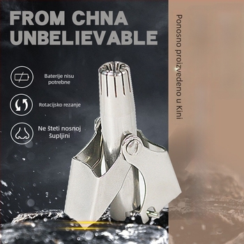 Trimer za nosne dlačice – nehrđajući čelik, ručni, bez baterije