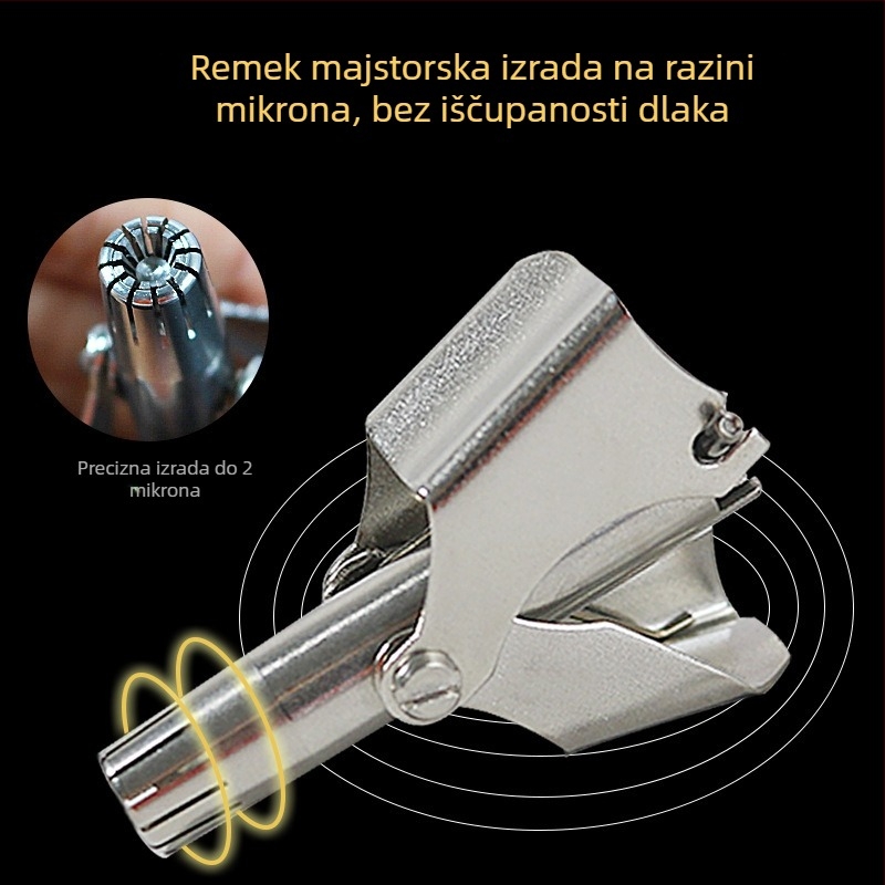 Trimer za nosne dlačice – nehrđajući čelik, ručni, bez baterije