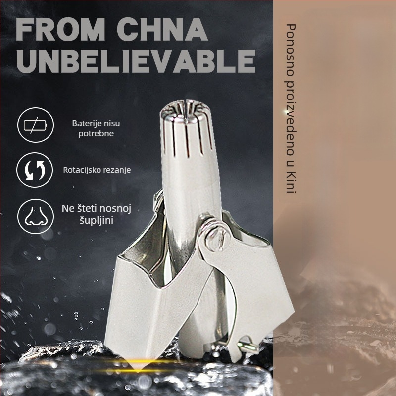 Trimer za nosne dlačice – nehrđajući čelik, ručni, bez baterije