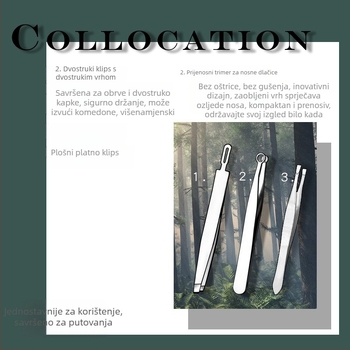 Trimer za nosne dlačice s okruglom glavom, ručni, nehrđajući čelik 301 (termička obrada), periv pod vodom, napajanje iz vanjskog izvora, bez baterije