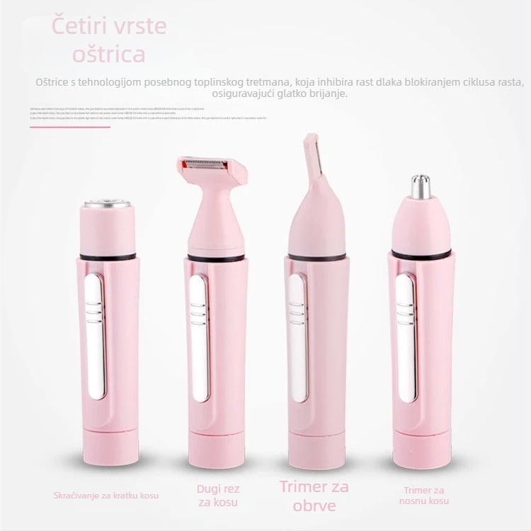 XD3004 Električna brijača i uređaj za uklanjanje dlačica po cijelom tijelu, mokro-suh način rada, oštrica od nehrđajućeg čelika, ABS kućište, motor s četkom