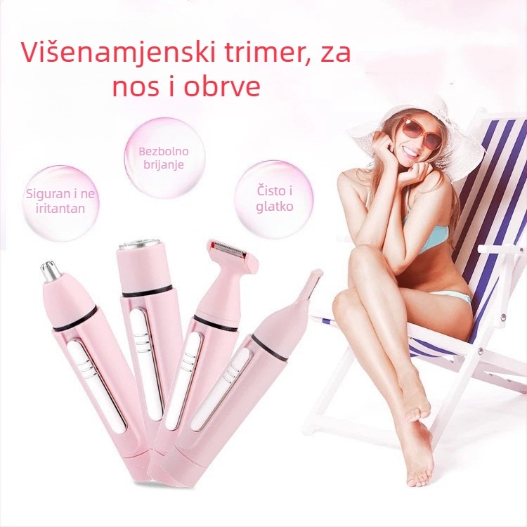 XD3004 Električna brijača i uređaj za uklanjanje dlačica po cijelom tijelu, mokro-suh način rada, oštrica od nehrđajućeg čelika, ABS kućište, motor s četkom