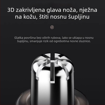 Flyco električni trimer za nos, ABS, ugrađena baterija, izmenjiva i periva glava, Unisex