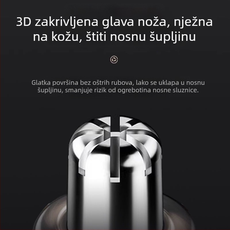 Flyco električni trimer za nos, ABS, ugrađena baterija, izmenjiva i periva glava, Unisex