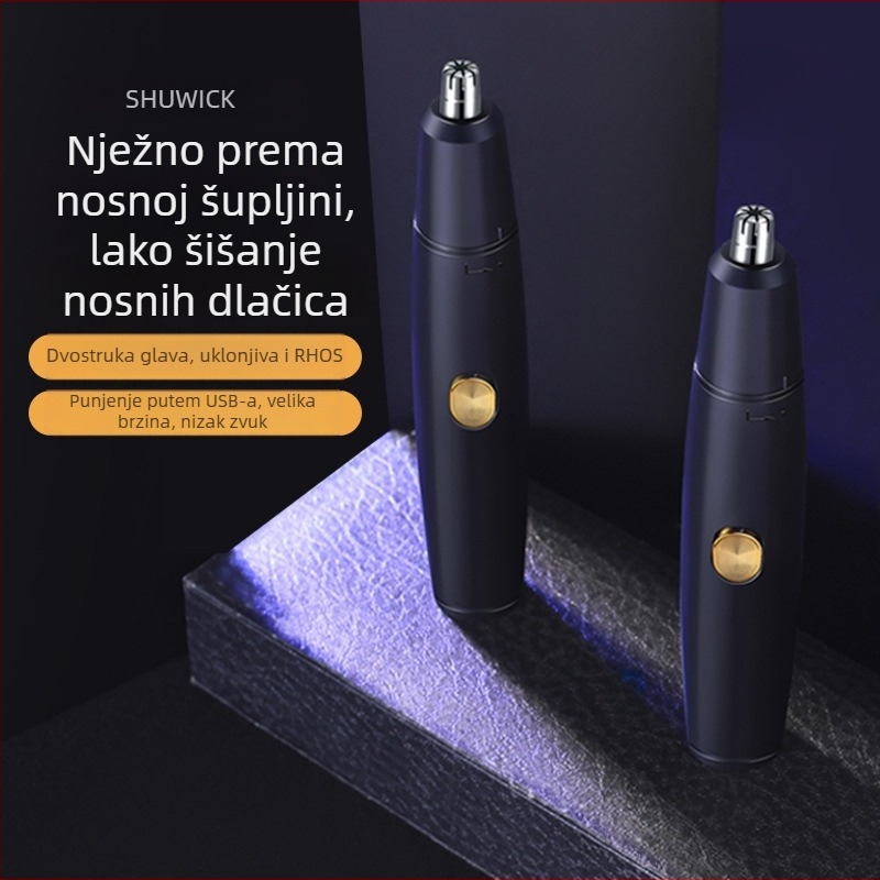 Električni trimer za nosne dlačice, unisex, USB punjenje, vodootporan, s ugrađenom baterijom 500–800 mAh, trajanje baterije preko 7 dana