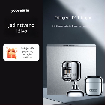 Prijenosno električno brijanje s USB punjenjem, rotirajuća glava sa 2 oštrica, motor bez četkica, perive oštrice