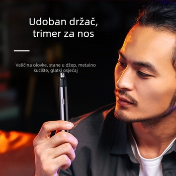 Trimer za nos – Električni, USB napajanje, Ugrađena baterija, ABS kućište, 300–500 mAh, Trajanje preko 15 dana
