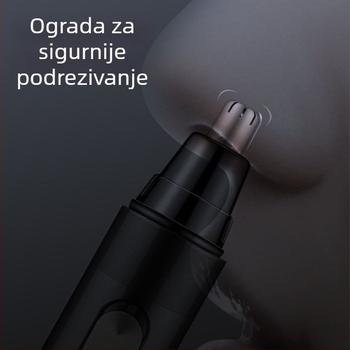 Muški električni trimer za nos – prijenosni mini, niski nivo buka, odvojiva periva glava oštrice, napajanje na suhe baterije