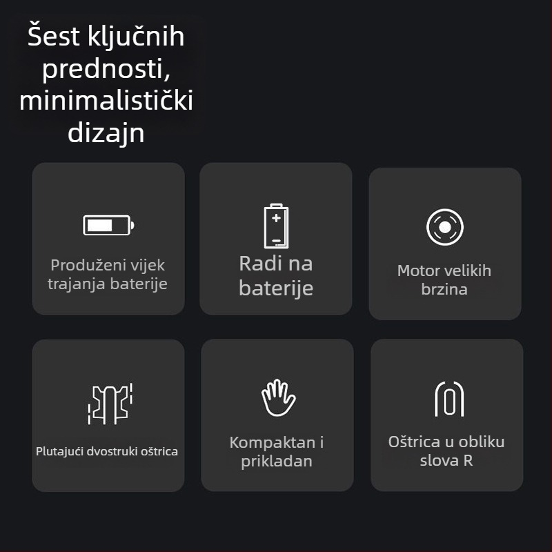 Muški električni trimer za nos – prijenosni mini, niski nivo buka, odvojiva periva glava oštrice, napajanje na suhe baterije