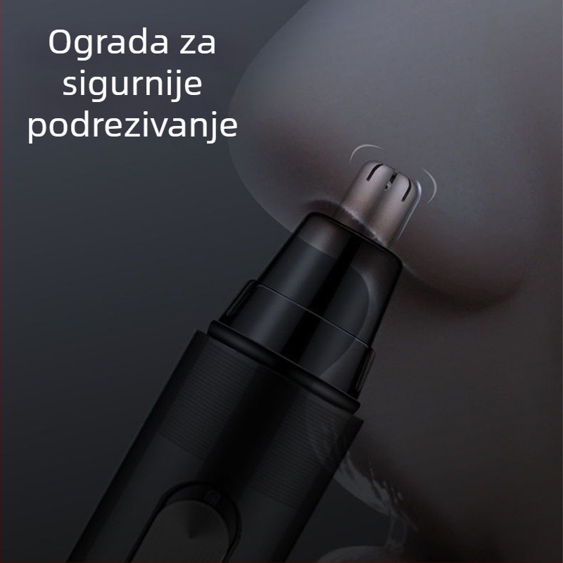 Muški električni trimer za nos – prijenosni mini, niski nivo buka, odvojiva periva glava oštrice, napajanje na suhe baterije