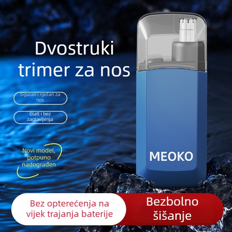Električni trimer za nosne dlačice, USB punjenje, ugrađena baterija 100–300 mAh, kompaktnog dizajna, odvojiva glava za čišćenje, trajanje baterije više od 15 dana