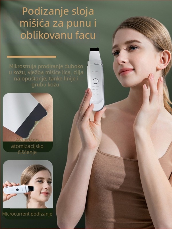 Ultrazvučni uređaj za uklanjanje mitesera i čišćenje pora — IPX8 vodootporan, bez ugrađene baterije, mikrostruja/ionoterapija/ultrazvuk