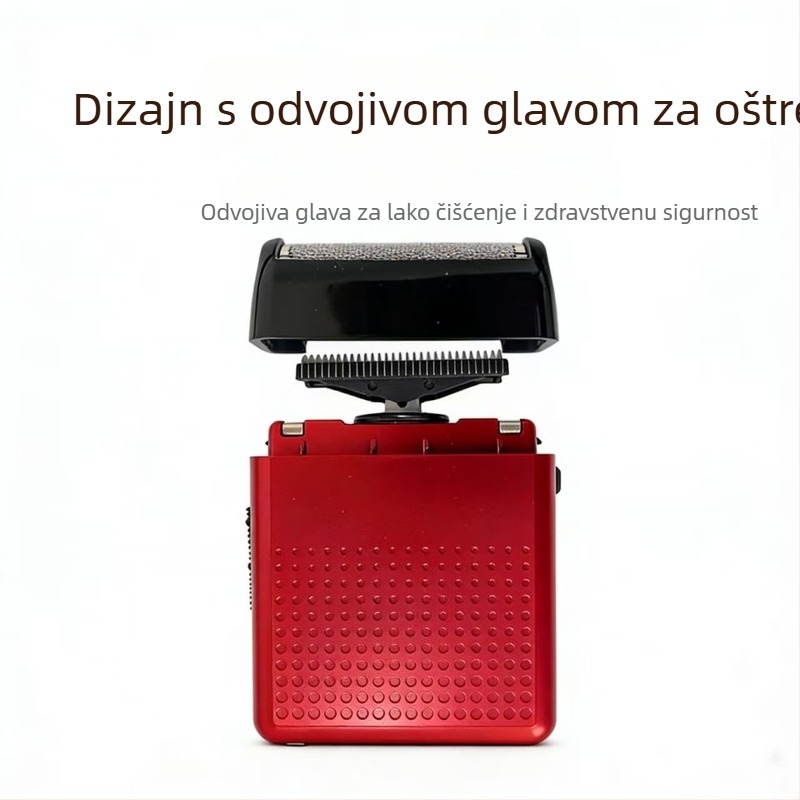 Električni brijač s glavom recipročnog hoda (1 glava), plutajuća glava, mokro i suho brijanje, napajanje, autonomija 45–60 minuta