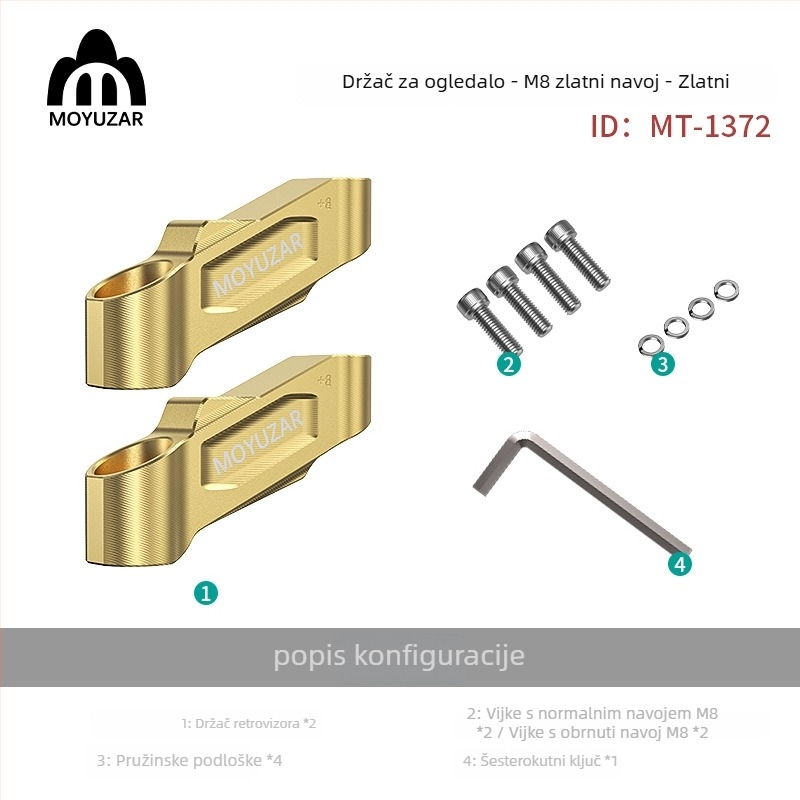 Reader proširivač nosača retrovizora za motocikl od aluminijske legure