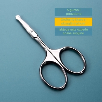 Trimer za nosne dlake i škarice za obrve, nehrđajući čelik, glava okrugla / ravni brid / šiljasti / zakrivljeni brid