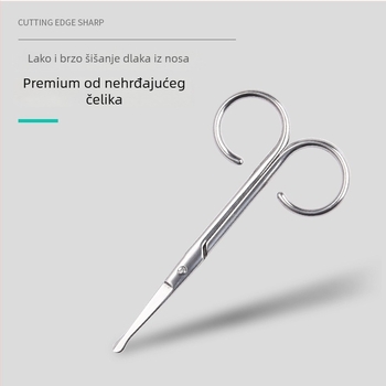 Nerđajuće čelične škare za obrve i dlačice nosa s oštrim vrhovima – kozmetički alat Xingguan, podrijetlo Yangjiang