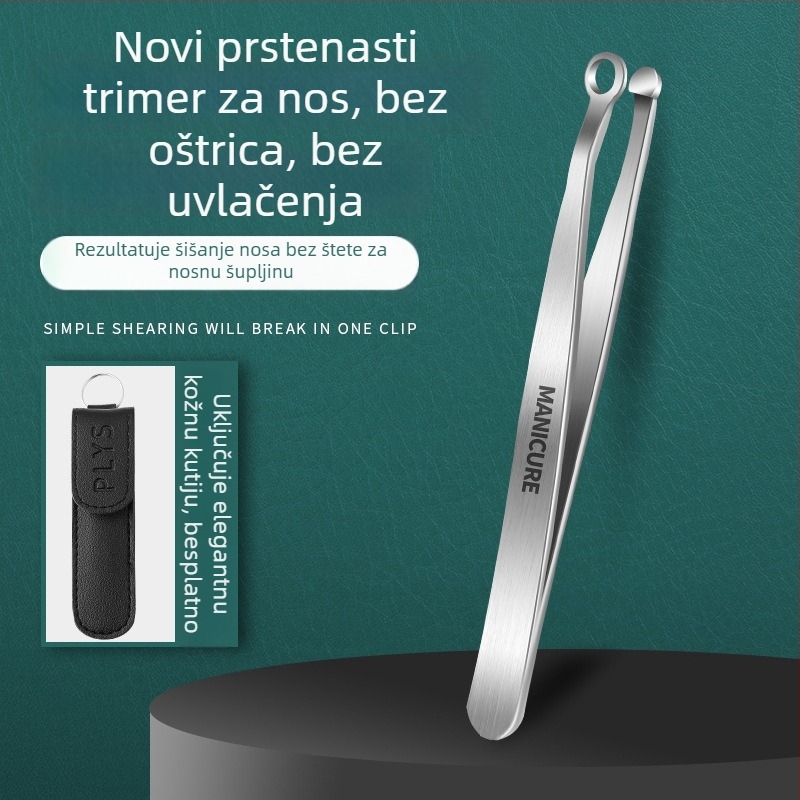 Ručni trimer za nosne dlačice, nehrđajući čelik, zaobljeni vrh, za muškarce i žene