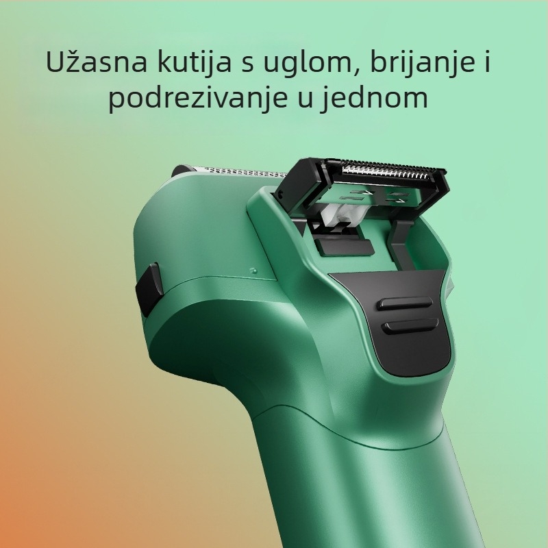 Električna britvica s recirkirajućom 3-ostrugom glavom, ugrađena baterija 500–800 mAh, 60 minuta rada, prenosna, periva