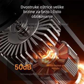 Trimer za nosne dlake - punjivi, vodootporan, ABS kućište, ugrađena baterija (Trajanje >30 dana, Kapacitet baterije 100–300 mAh, Može se prati pod vodom)