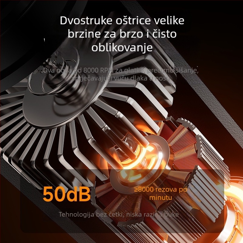 Trimer za nosne dlake - punjivi, vodootporan, ABS kućište, ugrađena baterija (Trajanje >30 dana, Kapacitet baterije 100–300 mAh, Može se prati pod vodom)