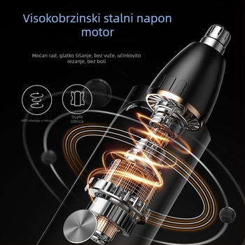Prijenosni električni trimer za nosne dlačice, lice i bradu