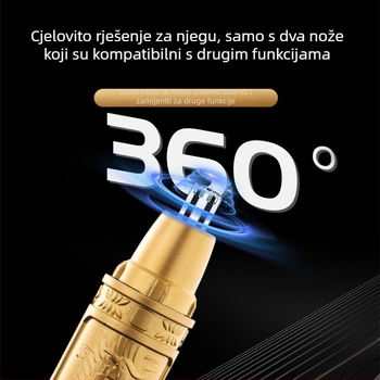 Dva-u-jednom trimer za nos i obrve, napajanje putem punjenja, ugrađena baterija 100–300 mAh, ABS kućište, zamjenjiva oštrica glavice
