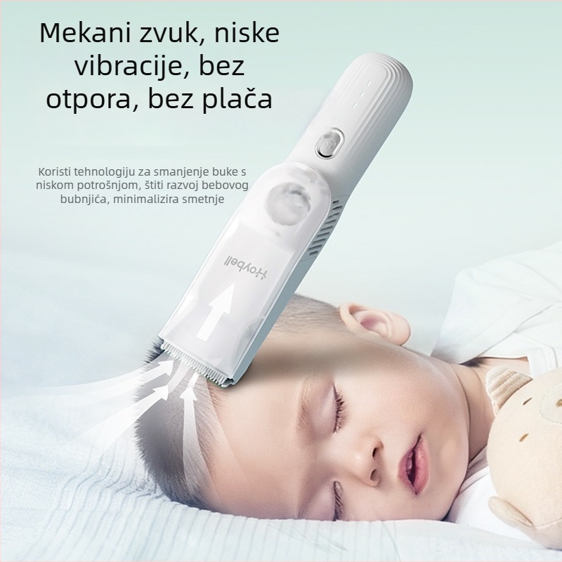 Dječji električni clipper za kosu sa tihim radom i automatskim usisavanjem dlačica, punjivi, 12W, vodootporan, branda Good ibe