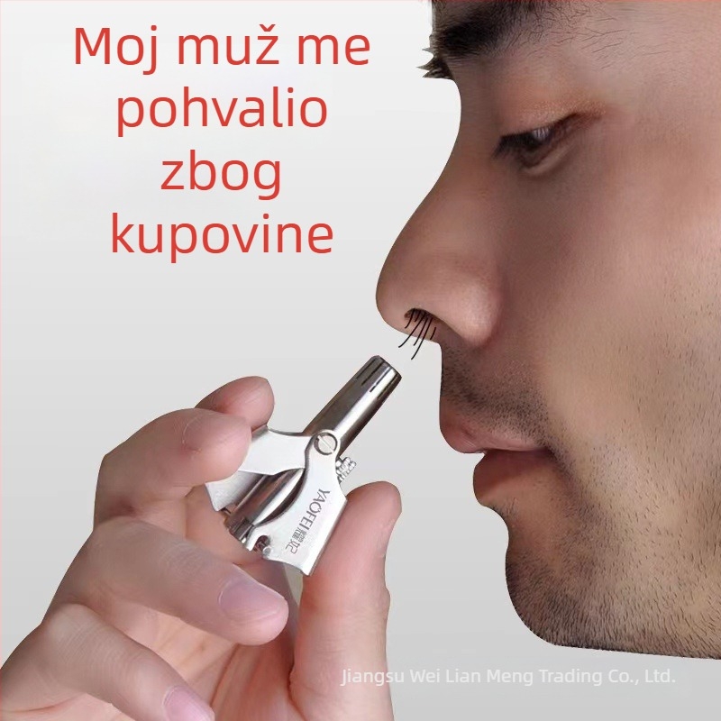 Trimer za nosne dlačice – ručni, nehrđajući čelik, periv, bez baterije