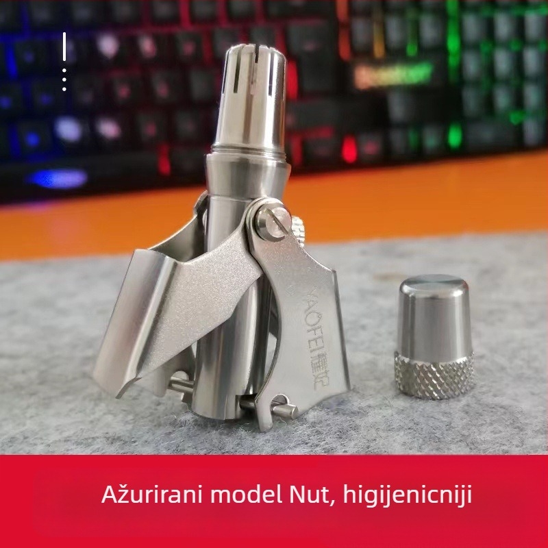 Trimer za nosne dlačice – ručni, nehrđajući čelik, periv, bez baterije