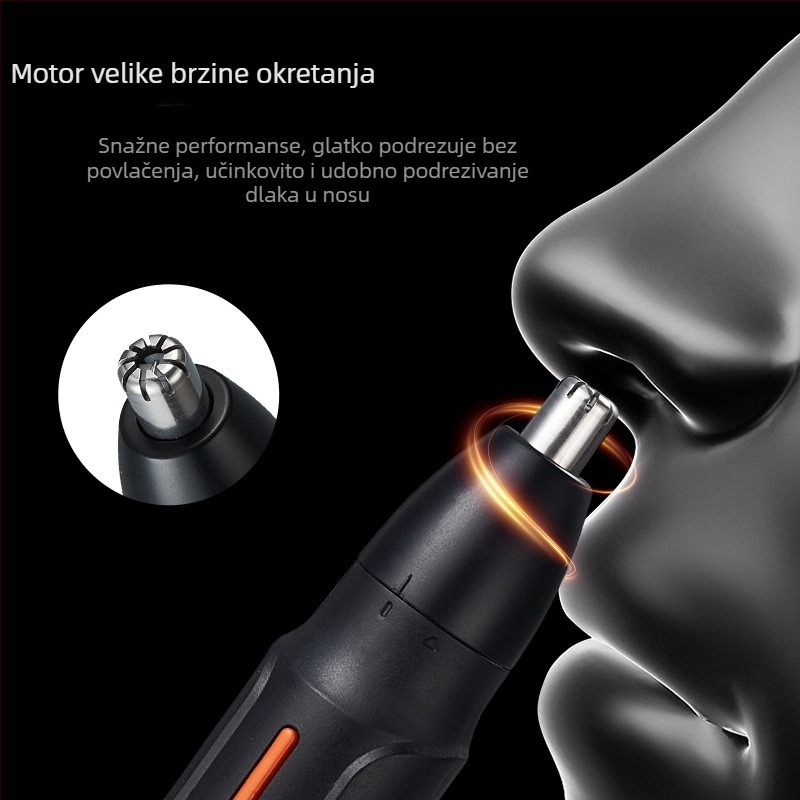 Punjivi električni trimer nosnih dlačica, uši i obrve