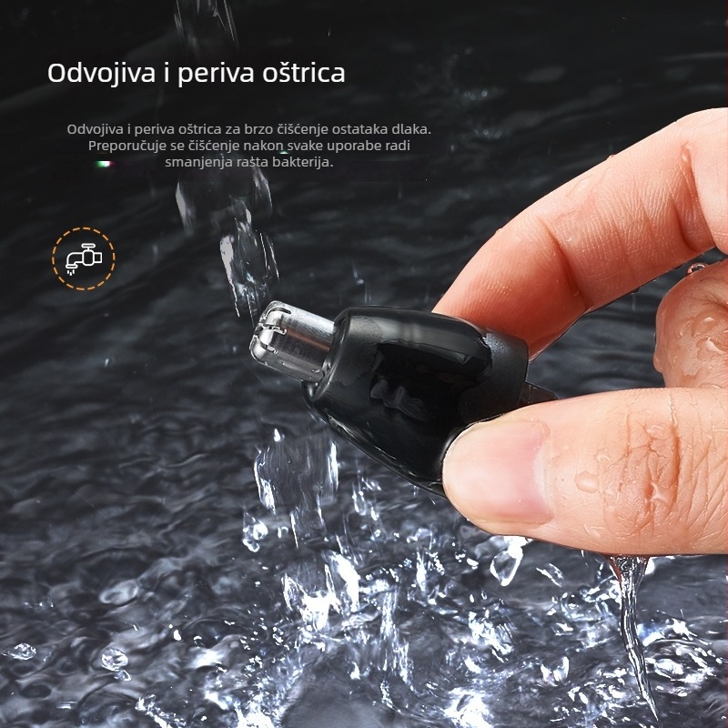 Punjivi električni trimer nosnih dlačica, uši i obrve