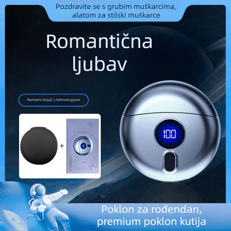 USB punjač mini električni brijač s plivajućom glavom, digitalnim zaslonom, tiho za putovanja