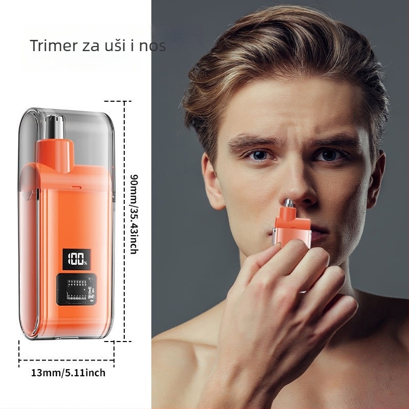Nosni trimer – punjiva, izmjenjiva i periva glava za rezanje, ugrađena baterija, trajanje baterije više od 15 dana (100–300 mAh)