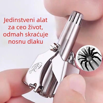 Ručni trimer za nosne dlačice – nehrđajući čelik, okrugla glava, za žene i muškarce (Materijal: nehrđajući čelik; Funkcija: trimer nosnih dlačica; Način rada: ručni; Glava: okrugla)
