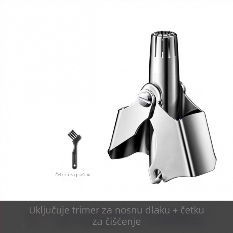 Ručni trimer za nosne dlačice – nehrđajući čelik, okrugla glava, za žene i muškarce (Materijal: nehrđajući čelik; Funkcija: trimer nosnih dlačica; Način rada: ručni; Glava: okrugla)