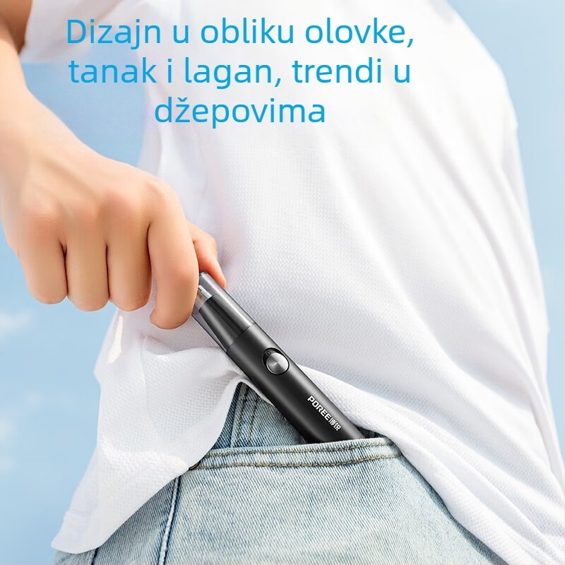 Borui PS1252 Trimer za nosne dlačice – Plastično kućište – Napajanje: suha baterija – Nema ugrađene baterije – Ne može se prati vodom