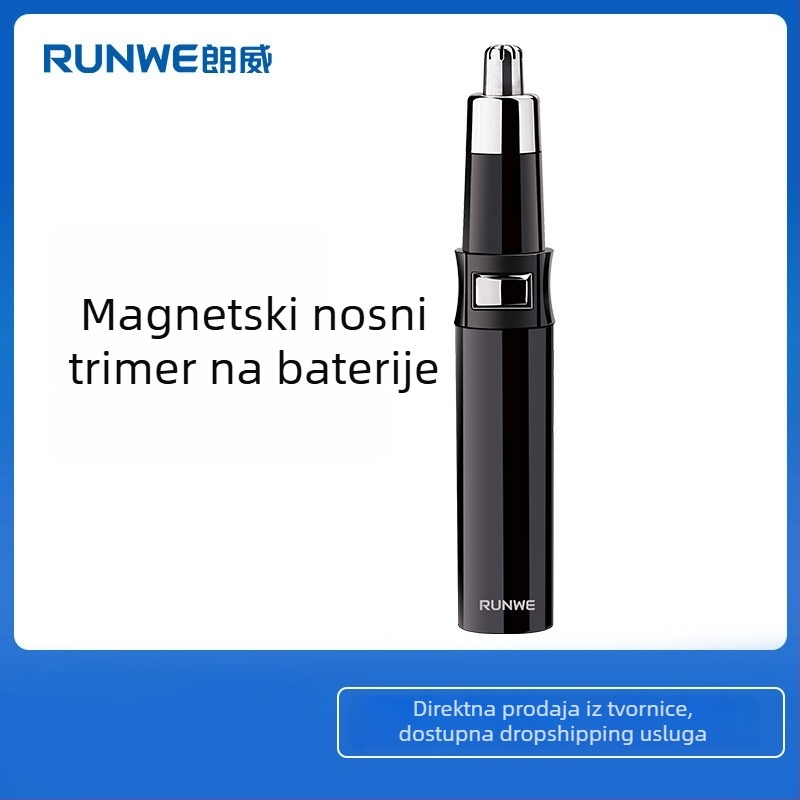 Električni trimer za nosne dlačice, odvojiva i periva glava, ugrađena baterija 500–800 mAh, trajanje baterije više od 15 dana
