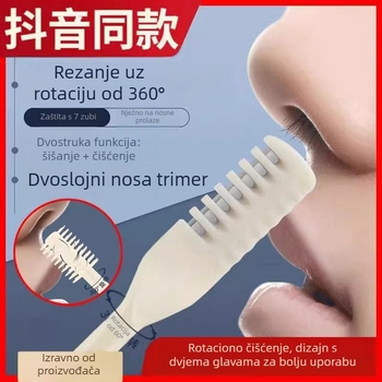 Dvostrano ručni trimer za nosne dlačice, nehrđajući čelik, potpuno periv, ručni pogon, za muškarce i žene