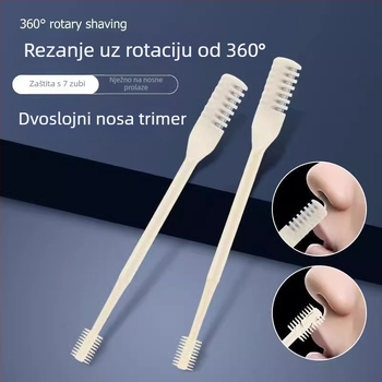 Dvostrano ručni trimer za nosne dlačice, nehrđajući čelik, potpuno periv, ručni pogon, za muškarce i žene