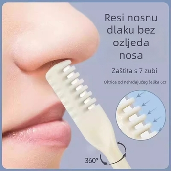 Dvostrano ručni trimer za nosne dlačice, nehrđajući čelik, potpuno periv, ručni pogon, za muškarce i žene