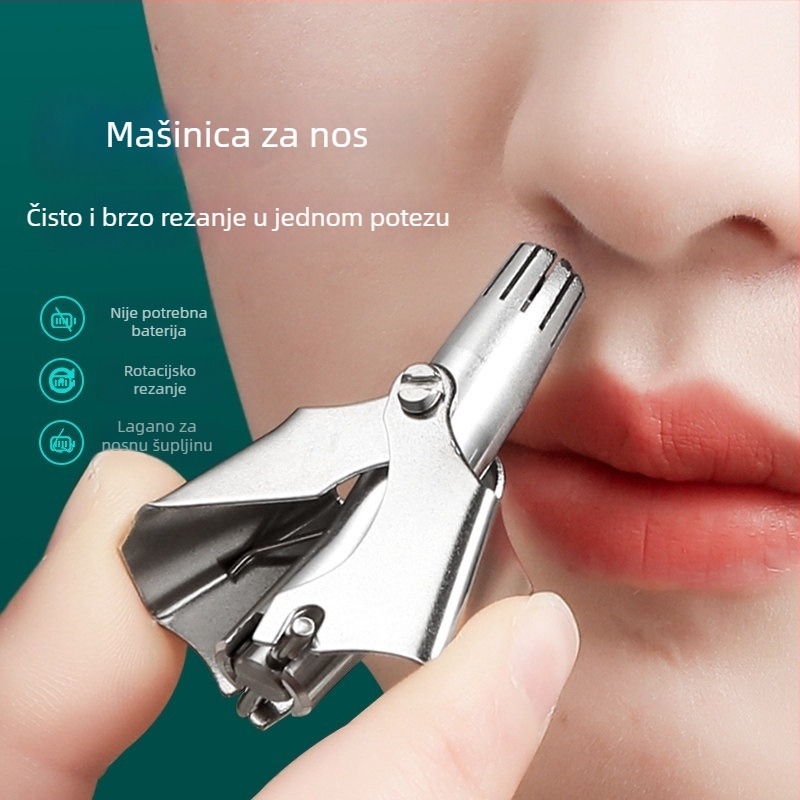 Trimer za nosne dlačice s automatskim čišćenjem, nehrđajući čelik, litijeva baterija, 6000mAh+, zamjenjiva baterija, trajanje baterije 50+ dana