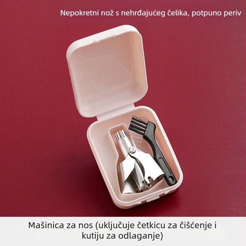 Trimer za nosne dlačice s automatskim čišćenjem, nehrđajući čelik, litijeva baterija, 6000mAh+, zamjenjiva baterija, trajanje baterije 50+ dana