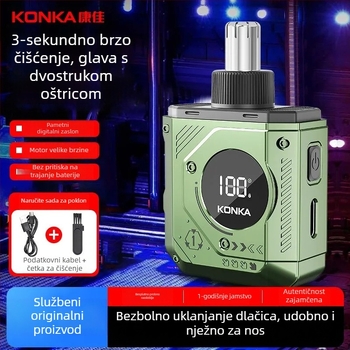 Konka trimer za nosne dlačice s digitalnim zaslonom, unisex, kompaktni prenosni električni trimer za nos