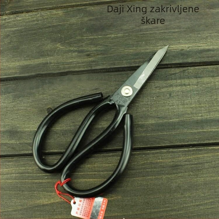 Kožne škare s zakrivljenom glavom – Big Jixing, industrijske; materijal: visoko ugljično čelika; površina: crno oksidirana; oblik lakta; namjena: industrija; težina: 265 g