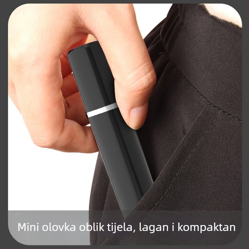 Prijenosni električni trimer za nosne dlačice, s ugrađenom baterijom, odvojiva i periva glava oštrice, vodootporan, trajanje baterije više od 7 dana, kapacitet ugrađene baterije 100–300 mAh