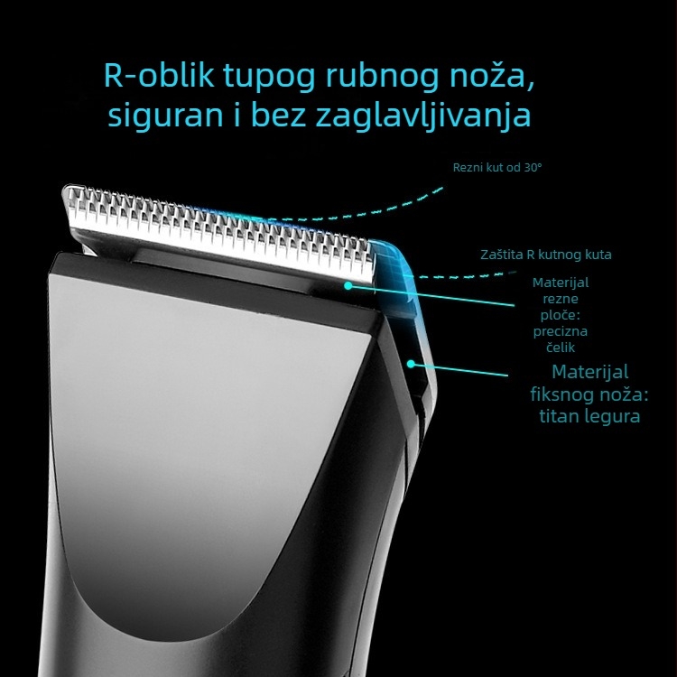 Električni brijač s rotirajućom glavom od 3 oštrice, digitalni zaslon, USB punjenje, ugrađena baterija 800-1000 mAh, 60 minuta rada, periva glavica