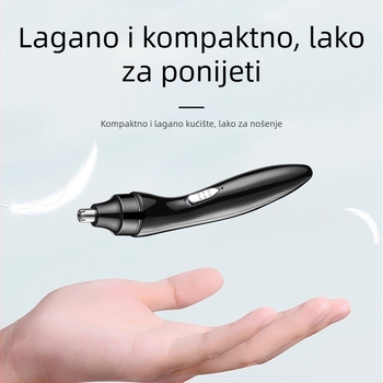Električni trimer za nosne dlačice, punjivi, ugrađena baterija 300–500 mAh, trajanje baterije 30 dana ili više, odvojiva periva oštrica, vodootporan za pranje